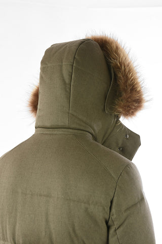 ID virgin wool down jacket with real fur detai