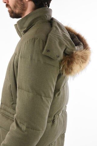 ID virgin wool down jacket with real fur detai