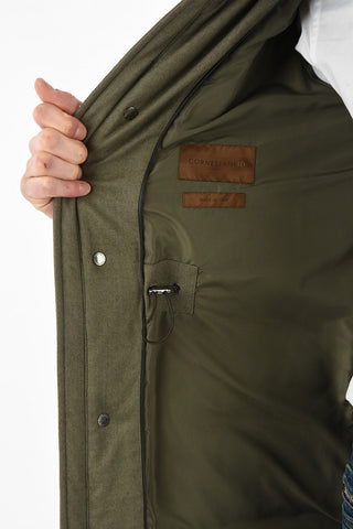 ID virgin wool down jacket with real fur detai