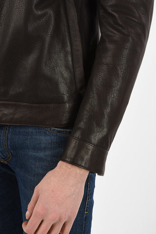 ID full zip leather PLJMAN NAP outerwear jacket