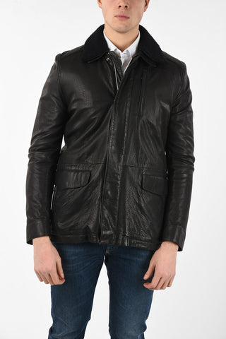 ID full zip leather PLJMAN NAP outerwear jacket