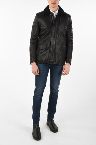 ID full zip leather PLJMAN NAP outerwear jacket