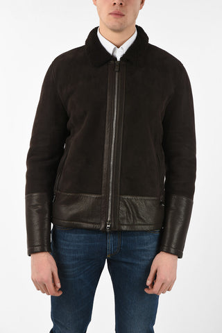 ID full zip suede leather outerwear jacket