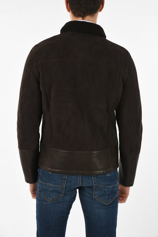 ID full zip suede leather outerwear jacket