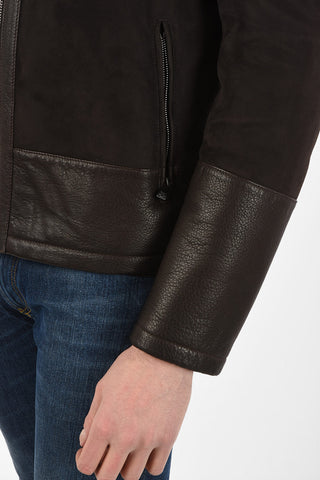 ID full zip suede leather outerwear jacket