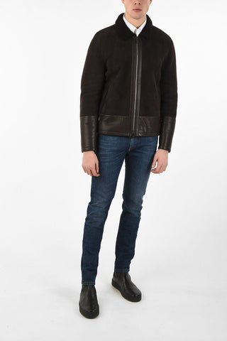 ID full zip suede leather outerwear jacket