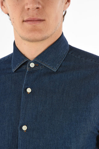 ZZEGNA Camicia Slim Fit in Denim