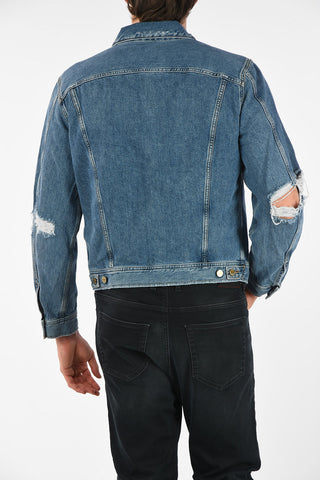 Denim D-ROBYN Jacket with Distressed Details