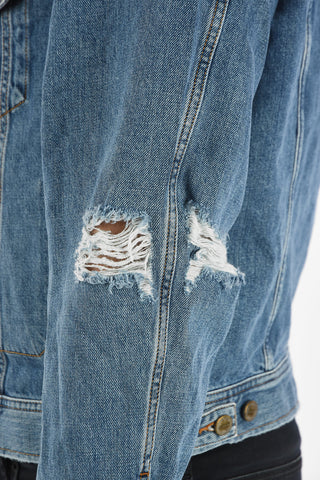 Denim D-ROBYN Jacket with Distressed Details