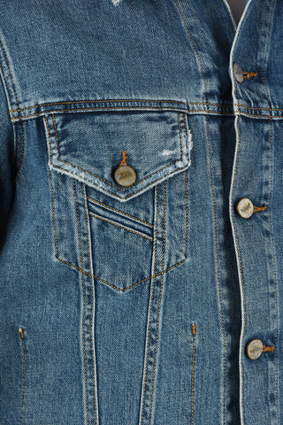 Denim D-ROBYN Jacket with Distressed Details