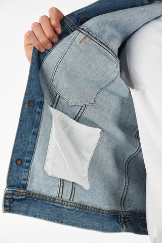 Denim D-ROBYN Jacket with Distressed Details