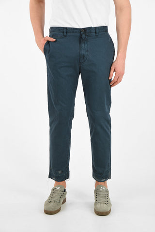 Frayed Hem P-MADOX-STITCH Capri Pants