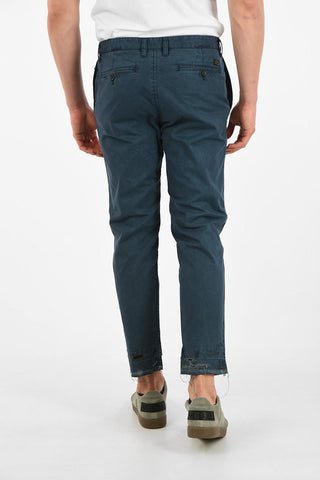 Frayed Hem P-MADOX-STITCH Capri Pants