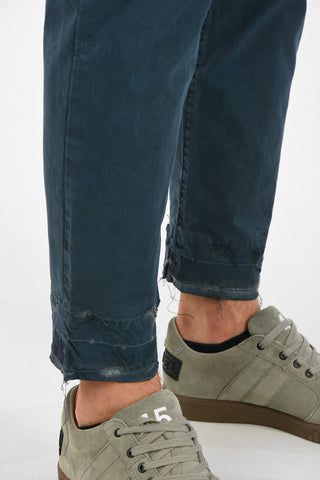 Frayed Hem P-MADOX-STITCH Capri Pants