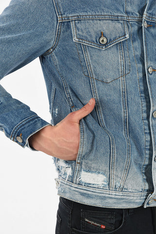 Stonewashed Denim NHILL Jacket with Distressed Details