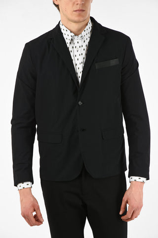 Center Split Nylon J-FRAM 2-Button Blazer