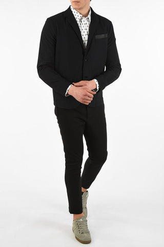 Center Split Nylon J-FRAM 2-Button Blazer