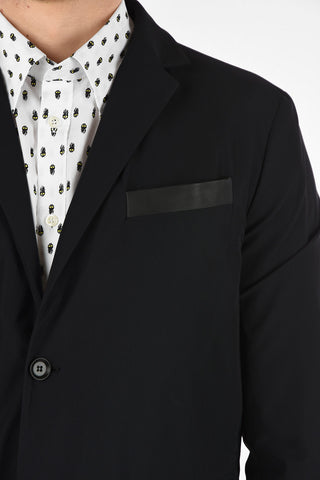 Center Split Nylon J-FRAM 2-Button Blazer