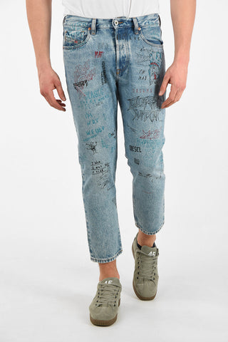 17cm Graffiti Effect MHARKY Slim Fit Jeans L30
