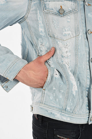 Distressed Denim D-HILL Jacket