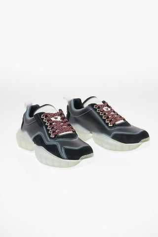 Leather DIAMOND M Track Sneakers with Suede Details