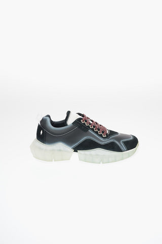 Leather DIAMOND M Track Sneakers with Suede Details