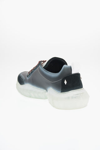 Leather DIAMOND M Track Sneakers with Suede Details