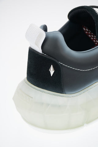 Leather DIAMOND M Track Sneakers with Suede Details