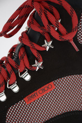 Leather INCA M High Sneakers with Suede and Mesh Details 
