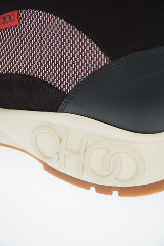 Leather INCA M High Sneakers with Suede and Mesh Details 
