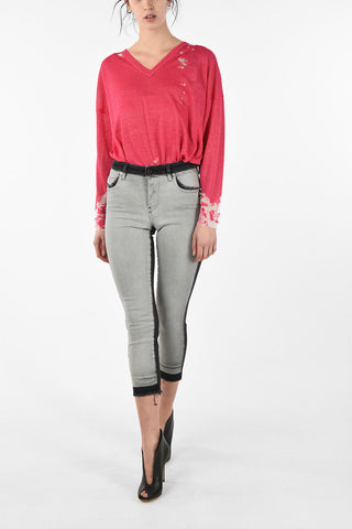 Two-Tone BABHILA-MT Skinny Fit Jeans With Removable Chain L30