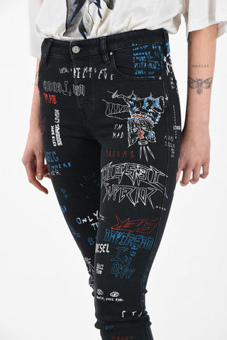 Graffiti Effect BABHILA Skinny Fit Jeans L34
