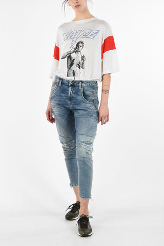 Vintage Effect Cropped Jeans FAYZA-NE Sweat Jogg jeans