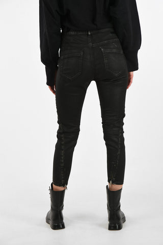 High-Waist  Coated Cotton FAYZA-NE SP Sweat Jogg jeans With Ankle Zip