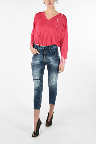 Stonewashed Cropped D-FAYZA-NE Sweat Jogg  jeans