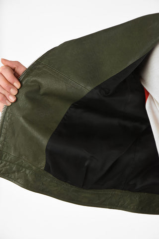 Leather R-LORY Jacket with Zip Closure