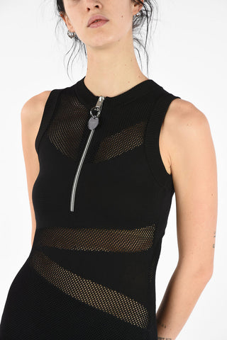 Mini Vestito Attillato M-FROUX Mesh con Mezza Zip
