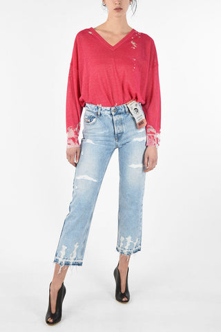Frayed Hem ARYEL-SP Distressed Jeans L34