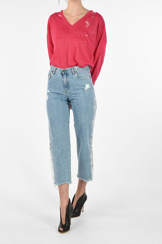 Frayed Hem High-Waist NICLAH-SP Jeans L32