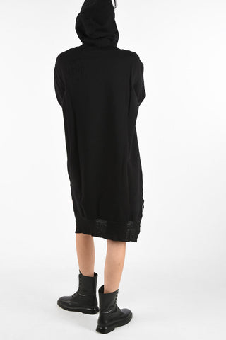 Distressed Sweat D-ILSE Asymmetric Dress with Hood 