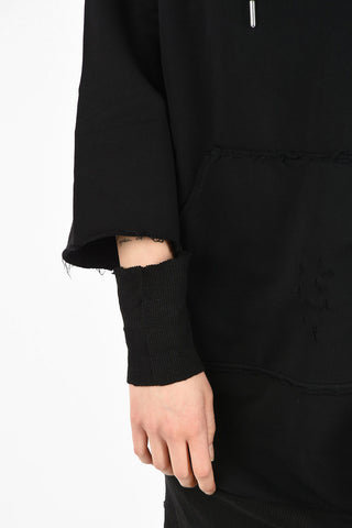 Distressed Sweat D-ILSE Asymmetric Dress with Hood 