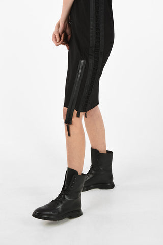 Lace-Up Details D-SAAM Bodycon Dress