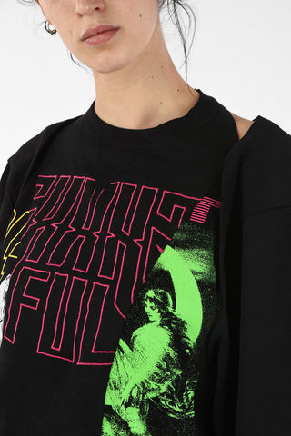 Embroidered F-KAYA Crew-Neck Sweatshirt with Cut Out Detail