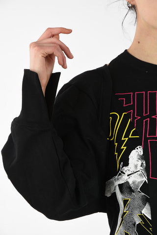 Embroidered F-KAYA Crew-Neck Sweatshirt with Cut Out Detail