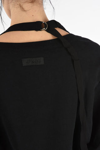 Embroidered F-KAYA Crew-Neck Sweatshirt with Cut Out Detail