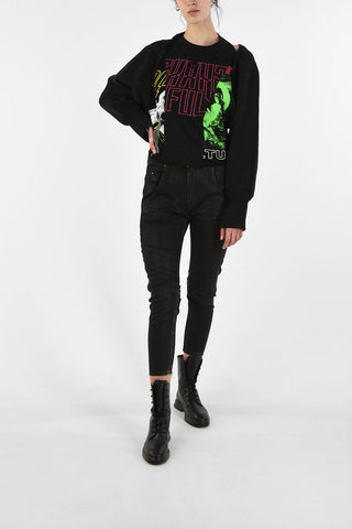 Embroidered F-KAYA Crew-Neck Sweatshirt with Cut Out Detail