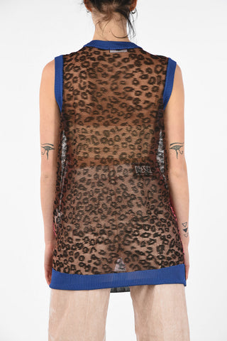 Cheetah-Print Lurex M-PARD Oversize Sweater