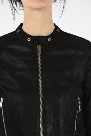 Glittered Leather L-LYSSA-G Cropped Jacket