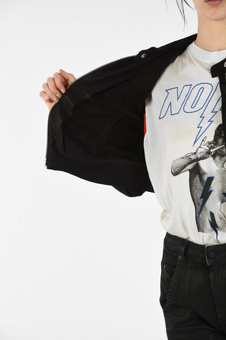 Glittered Leather L-LYSSA-G Cropped Jacket