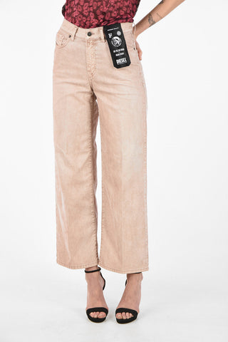 Jeans Palazzo WIDEE in Velluto a Vita Alta L32